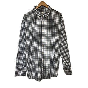 Peter Millar Crown Mens Button Down Shirt Blue/Pink Checkered Stretch Sz XXL euc